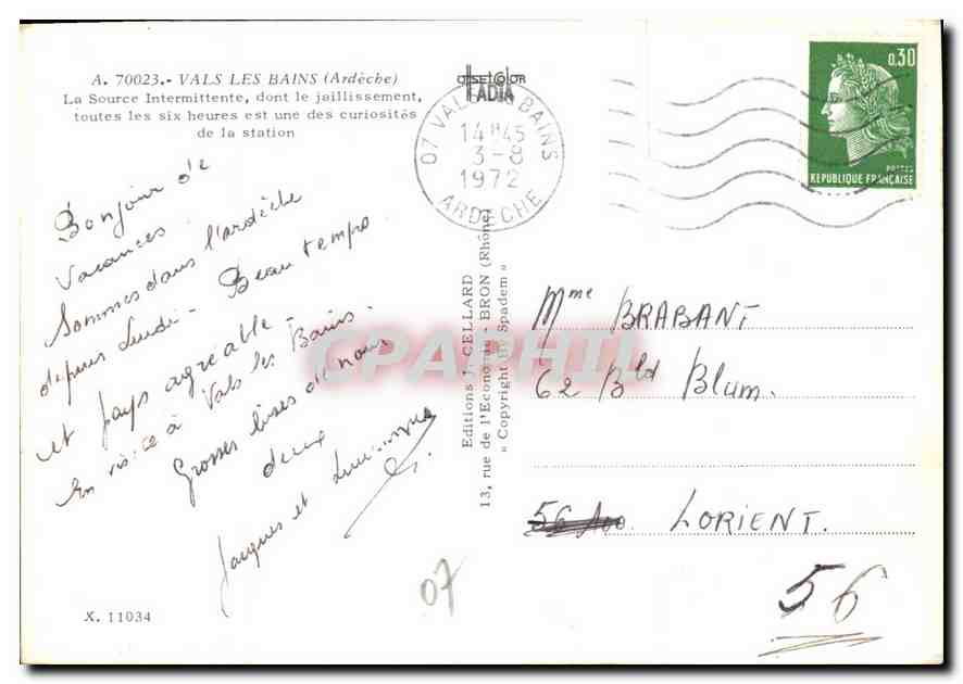 Valls-les-Bains — La Source Intermittente — Éditions J. Cellard — Back