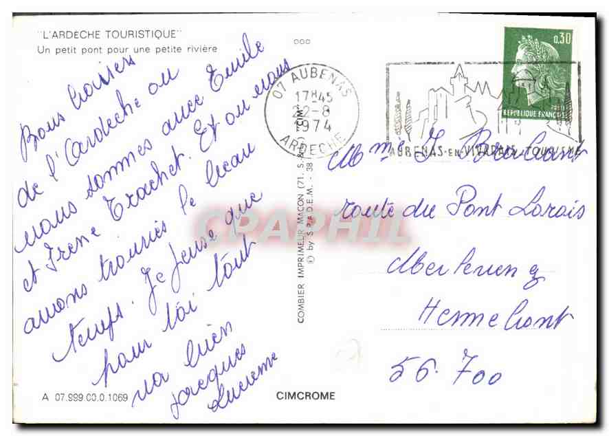 Pont sur la rivière — Ardeche — Éditeur L'Ardeche Touristique — Reverso