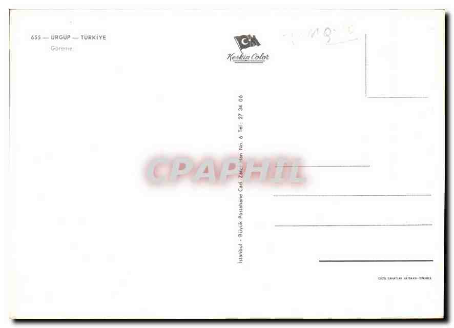 CPM Urgup Turkiye  — Verso