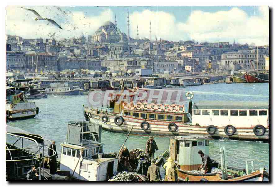 CPM Mosquee de Soliman Corn d'or Bateaux de peche