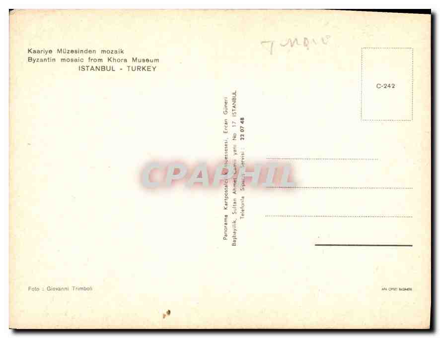 CPM Kaariye Muzesinden mozaik Istanbul Turkey  — Verso