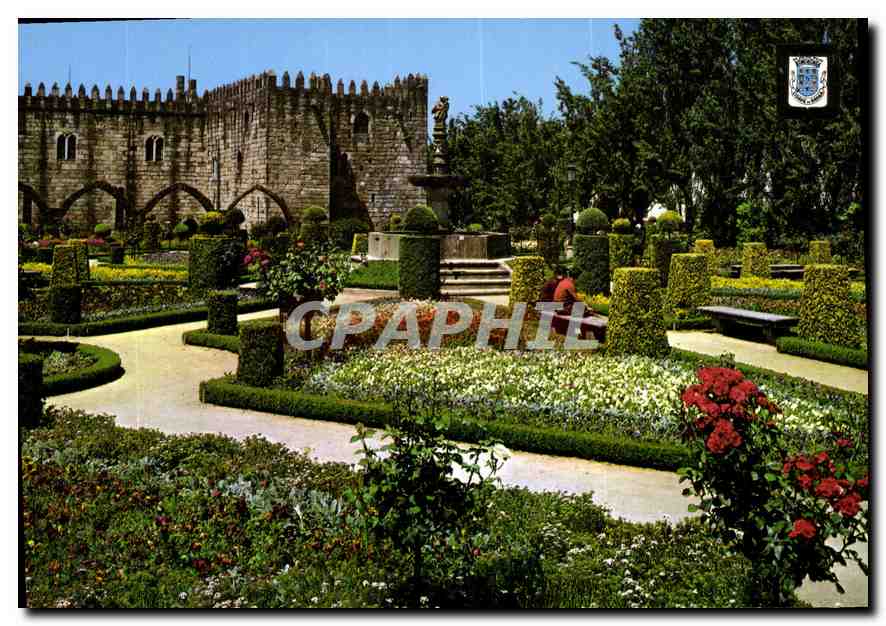 CPM Braga Portugal Jardins de Ste Barbara 