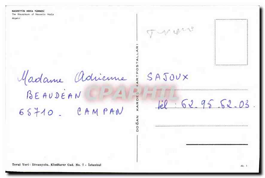 CPM Nasretin Hoca Turbesi  — Verso
