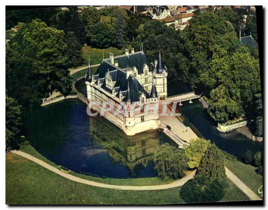 CPM En Touraine Azay le Rideau Indre et Loire Vue aerienne du chateau 