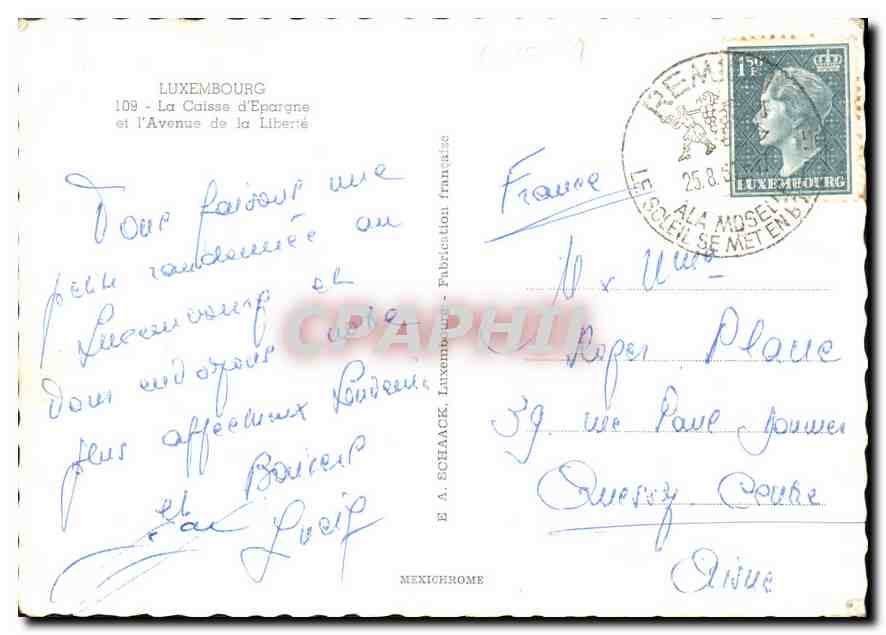 Luxembourg — La Caisse d'Épargne et l'Avenue de la Liberté — E. A. Schack — Reverso