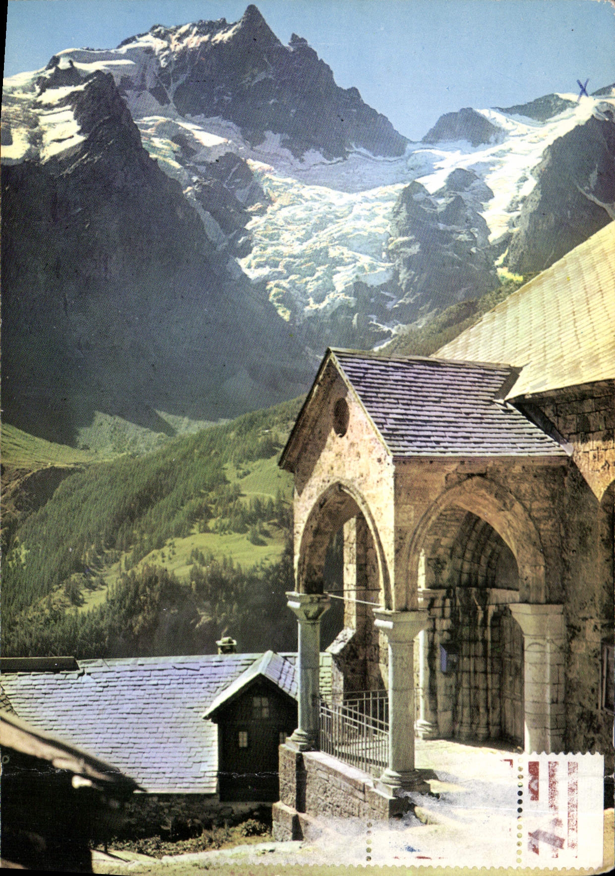 La Grave-en-Oisans — Porche de l'église des Terrasses — Édité par MEJE-EHOTO