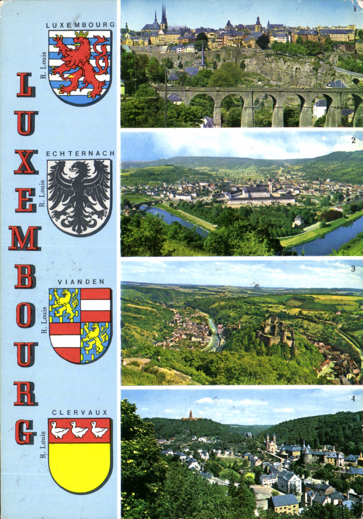 Luxembourg — Vues de Echternach, Vianden, Clervaux — R. Louis
