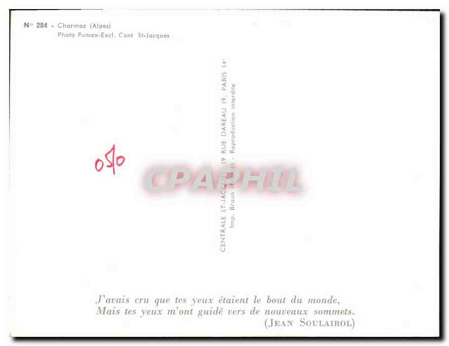 CPM Charmoz Alpes  — Verso