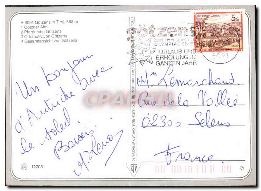 CPM Gruss Aus Gotzens  — Rückseite