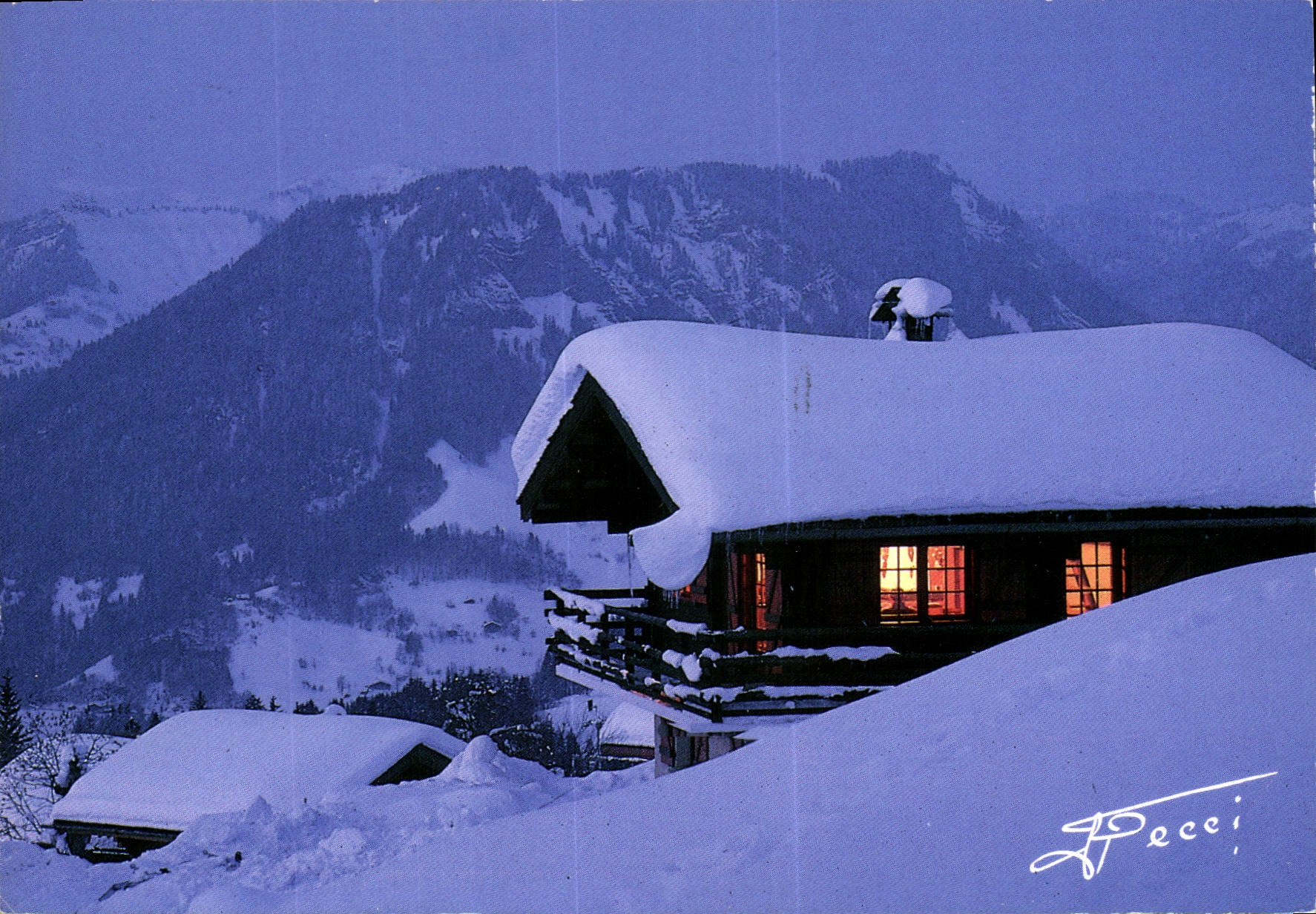 Chalet enneigé dans les Alpes — Éditions Revalp, Albertville — n° 99328 - Recto