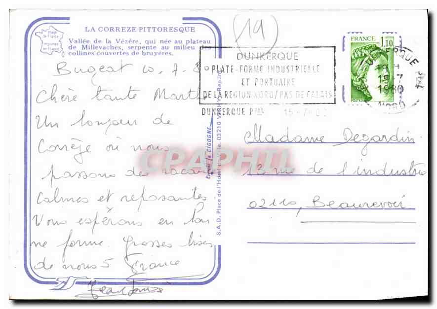 CPM Collonges La Rouge Correze Vallee de la Vezere  — Rückseite