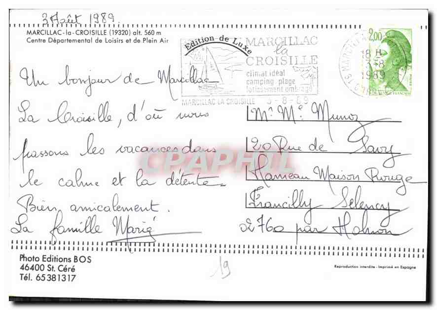 CPM Marcillac la Croisille  — Rückseite