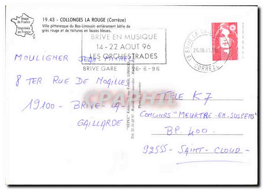 CPM Collonges la Rouge  — Rückseite