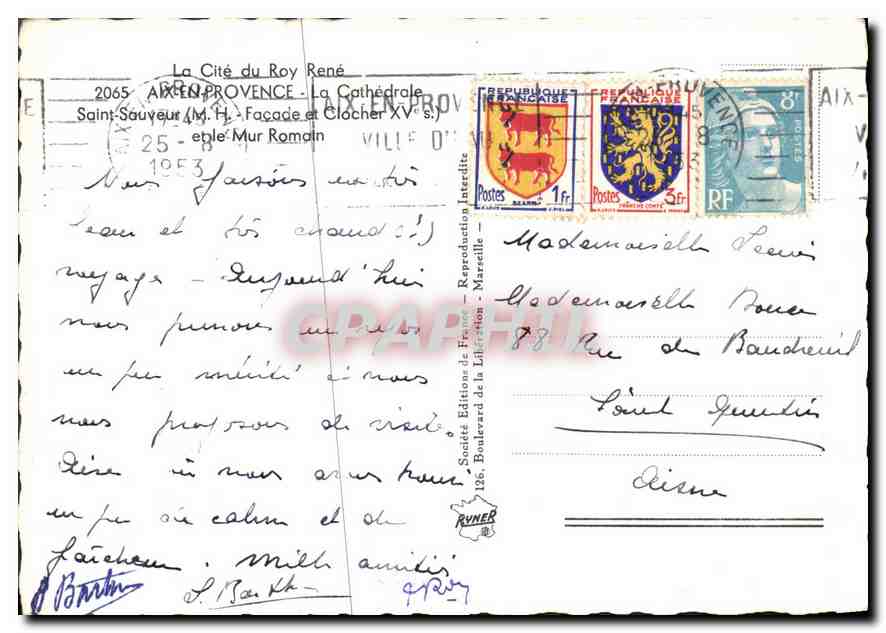 CPM La Cite du Roy Rene Aix en Provence La Cathedrale  — Verso