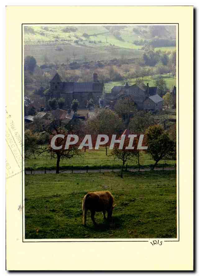 CPM Reflets de Correze Paturages au dessus de Noalhac village blotti autour de son eglise fortiflee 