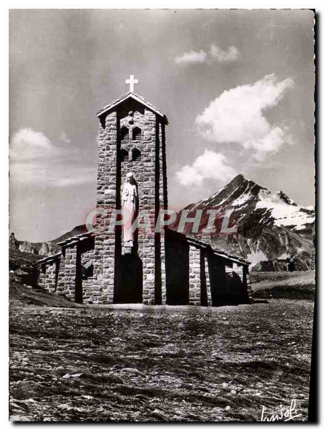 CPM Le Col de l'Iseran La plus haute route d'Europe La chapelle de l'Iseran et l'aiguille de la Gran