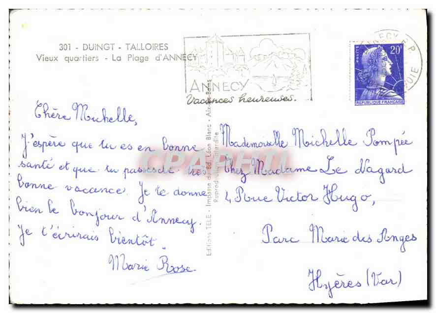 Annecy — Souvenir d'Annecy — Éditions Télé — Rückseite