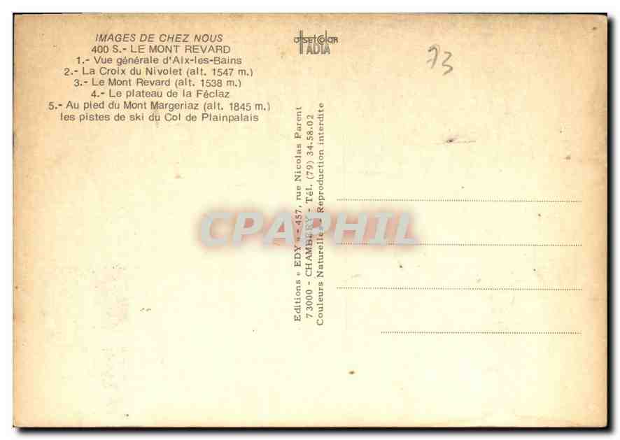 CPM Le Mont Revard  — Rückseite