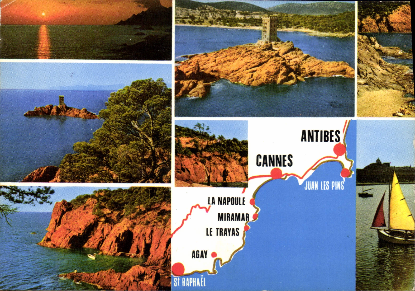 Côte d'Azur — Lieux touristiques et carte de la région — Imprimeur Mâcon