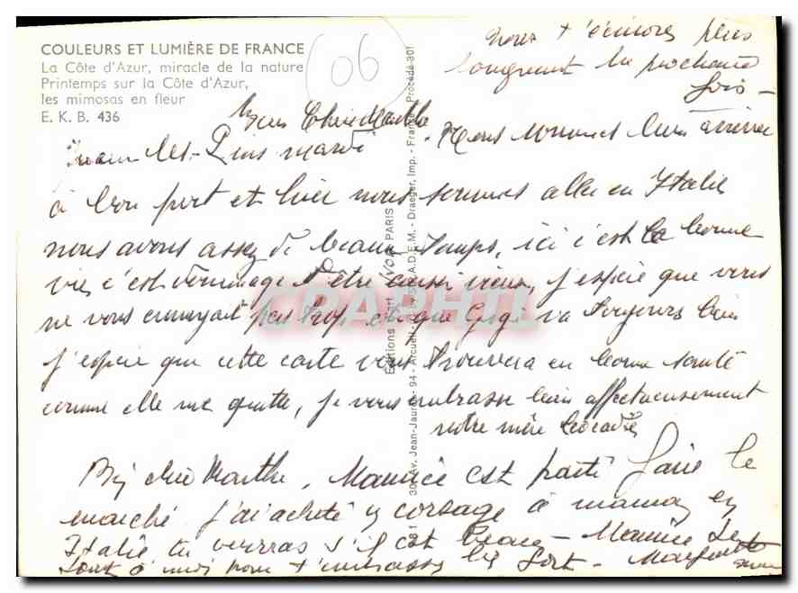 Préfecture de la Côte d'Azur — Printemps sur la Côte d'Azur — Éditions E.K.B. 436 — Reverso