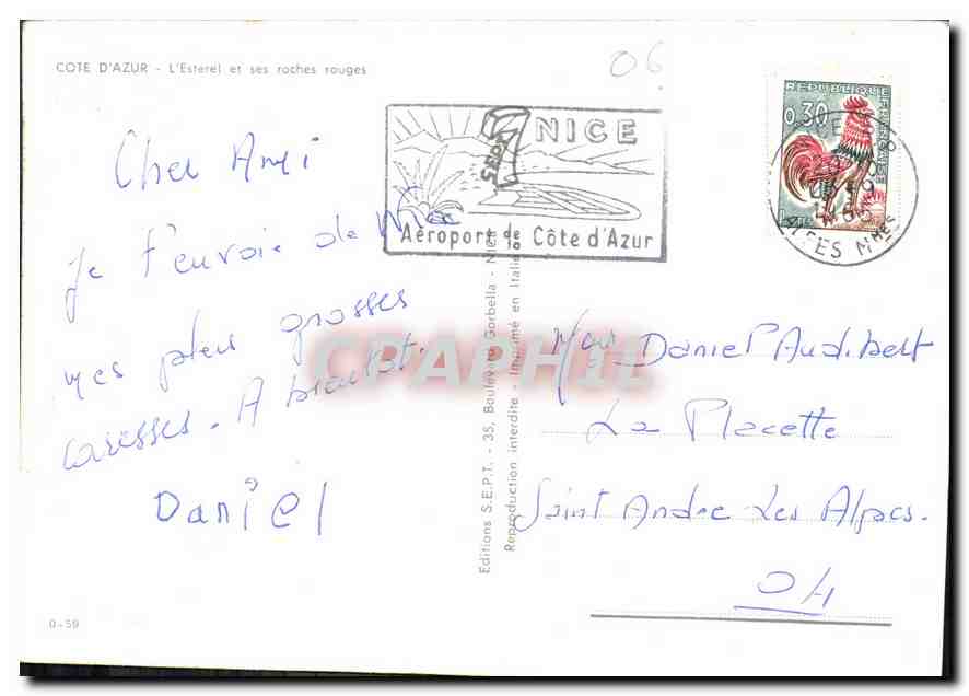 CPM Cote d'Azur L'esterel et ses roches rouges  — Verso