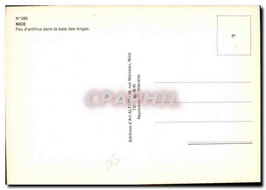 CPM Nice Fue d'artifice dans la baie des Anges  — Rückseite