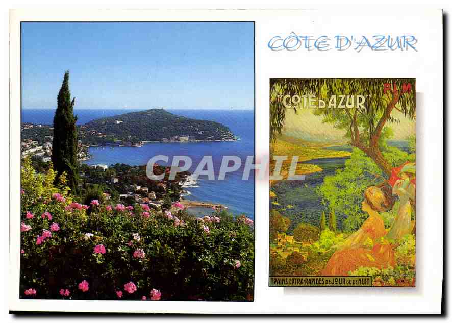 CPM Cote d'Azur French Riviera Paysage et affiche ancienne 