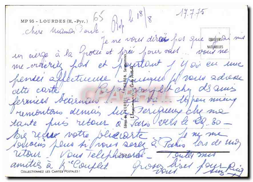 CPM Lourdes  — Verso