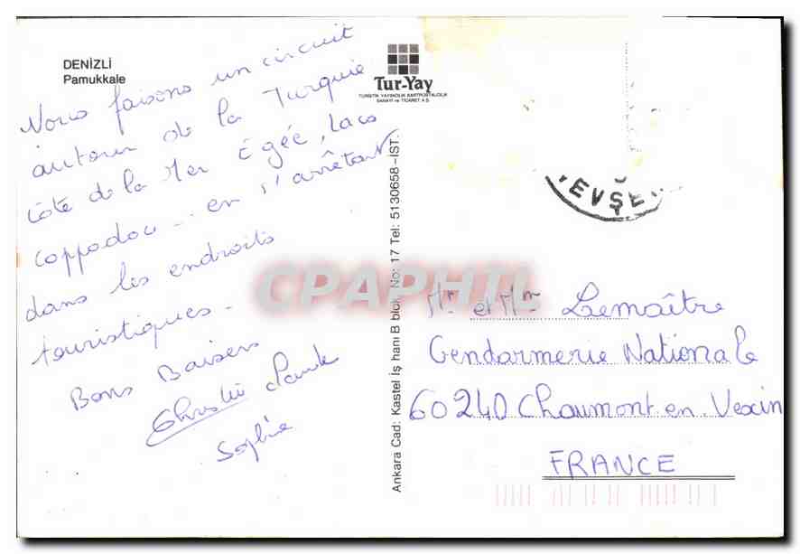 CPM Denezli Pamukkale  — Verso