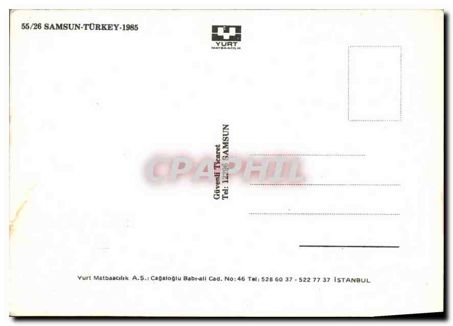 CPM Samsun Turkey 1985  — Verso