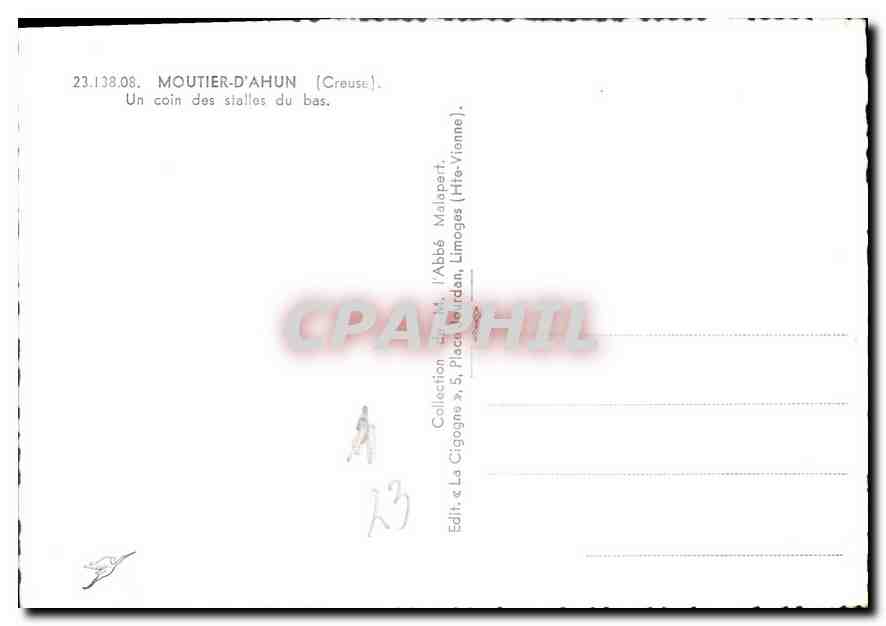 Moutier-d'A Hun — Un coin des stalles du bas — Collection de l'Abbé Malapert — Reverso