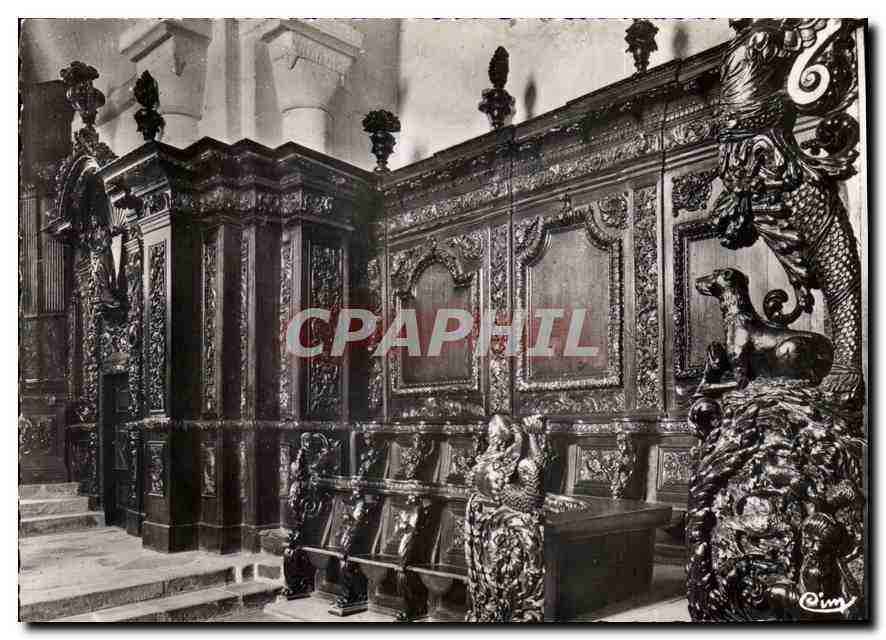 Moutier-d'Ahun (Creuse) — Intérieur de l'église — Sculptures du XIIIe siècle — Comtier Imp. (S. et L.)