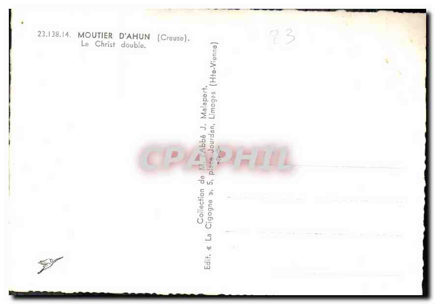 Le Christ double — Moutier d'Ahun (Creuse) — Édit. « La Cigogne » — Reverso