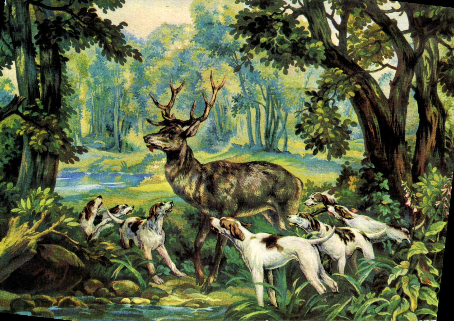 Chasse au cerf — Tapisserie d'Aubusson — Éditions 'Gaby'