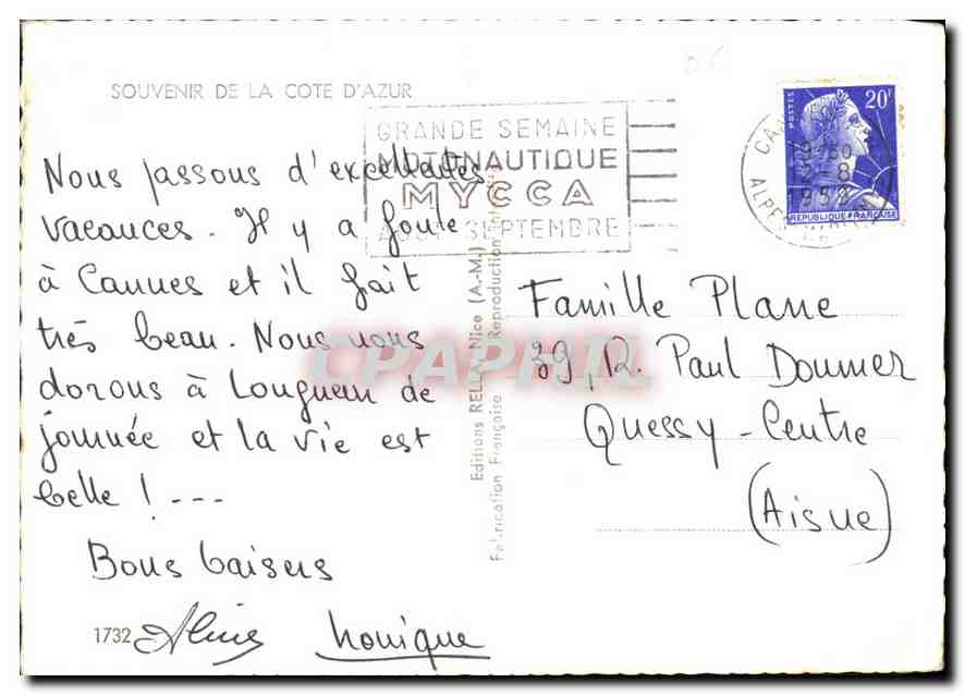 La Côte d'Azur — Montesquieu, Saint-Raphaël, Cannes, Menton, Monte-Carlo, Juan-les-Pins — Éditions Françaises — Verso