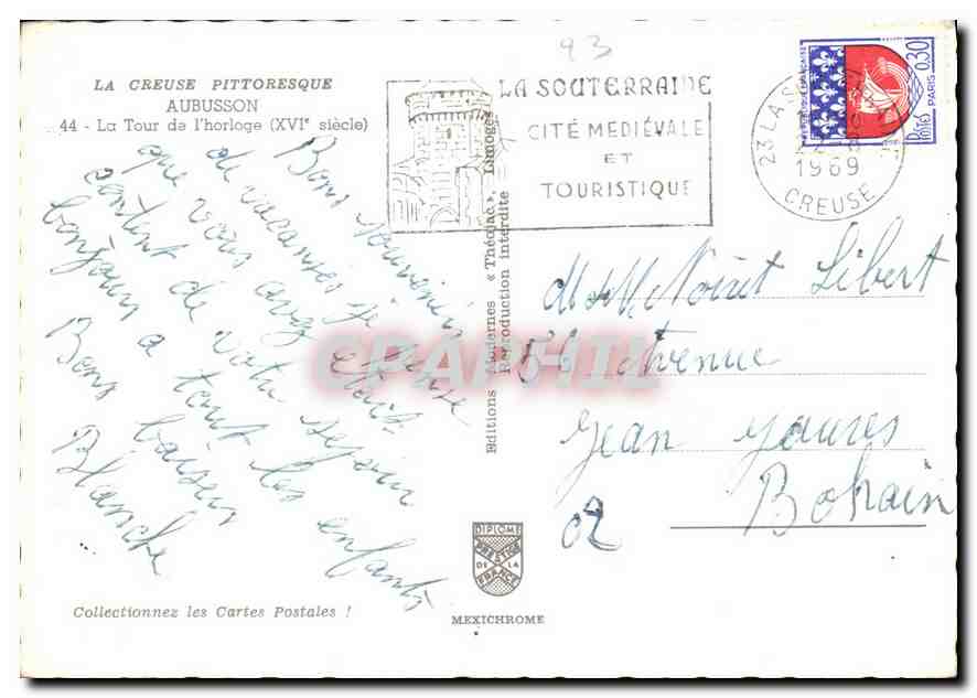 La Tour de l'horloge — Aubusson — Éditions Mexichrome — Reverso