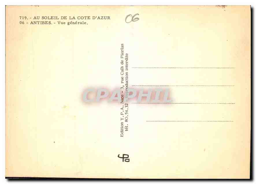 CPM Au Soleil de la Cote d'Azur Antibes vue generale  — Rückseite