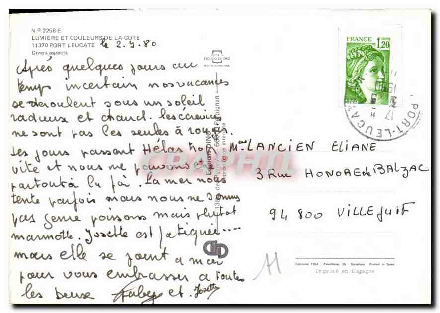 CPM Lumiere et Couleurs de la Cote Port Leucate Divers aspects  — Rückseite