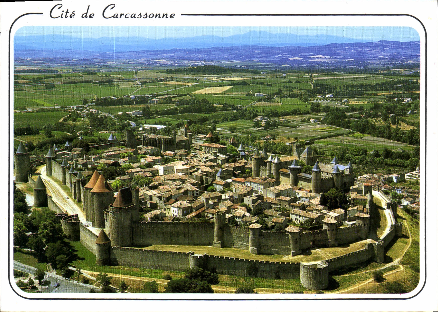 CPM Cite de Carcassonne Aude vue aerienne 