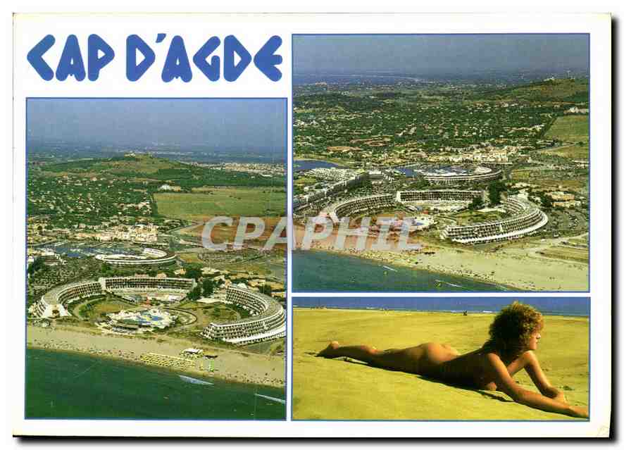 Cap d'Agde — vue aérienne et plage — éditeur CPAPHIL, n° 2106