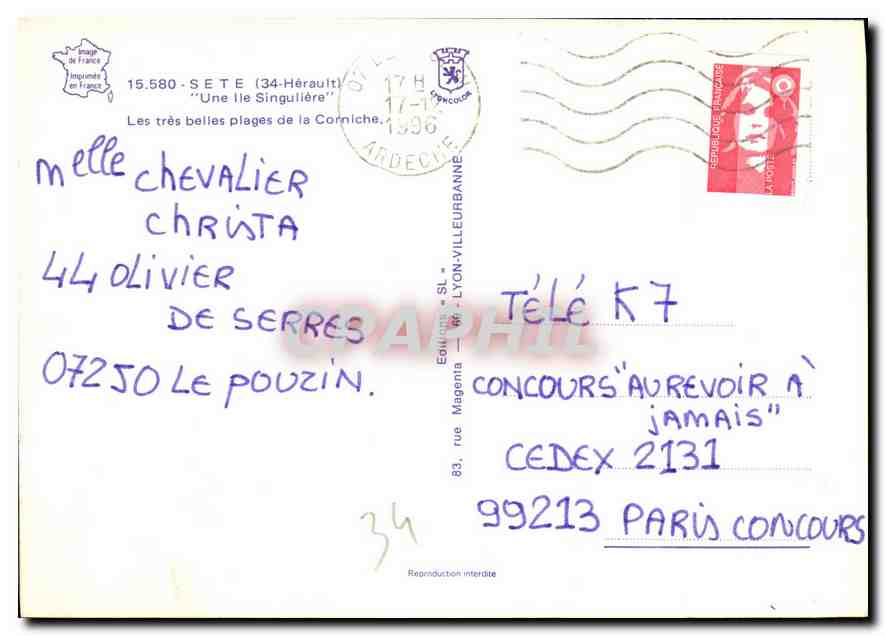 CPM Sete Herault une ile Singuliere les tres belles plages de la Corniche  — Back