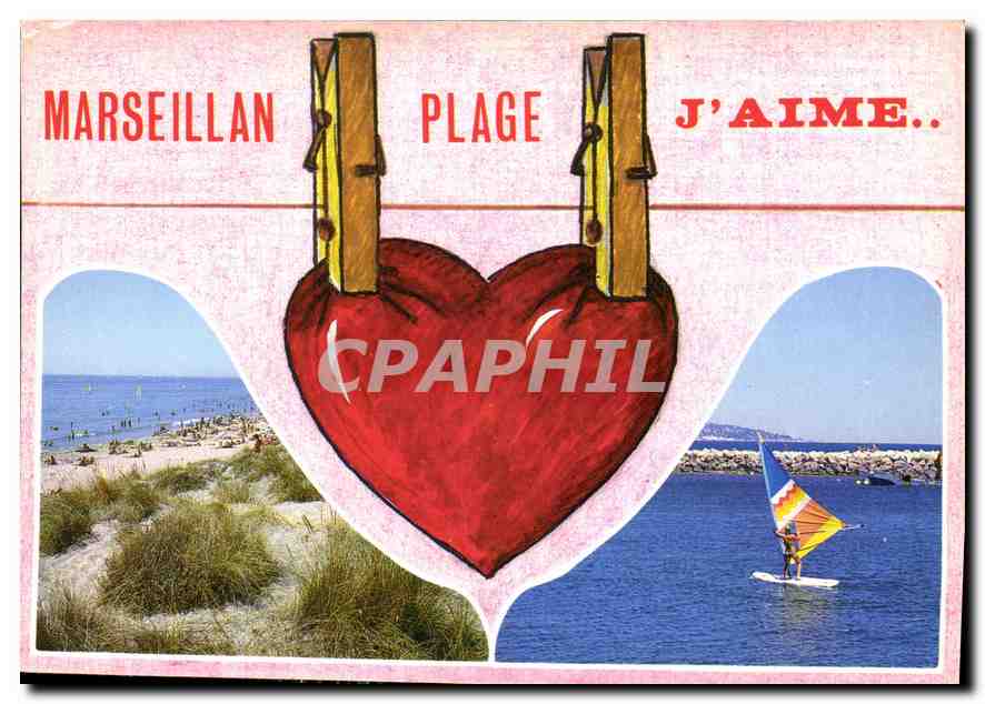 CPM Cote Mediterraneenne Marseillan plage Herault 