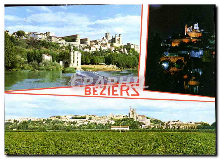 Beziers — vue diurne et nocturne — Éditions Saint-Clement-de-Rivière