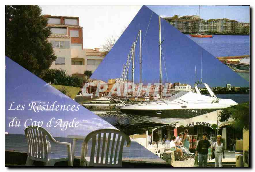 CPM Bureau Lagrange Geci Vacances Batimesnt les Roches Rouges rue des Vaisseaux Cap d'Agde 