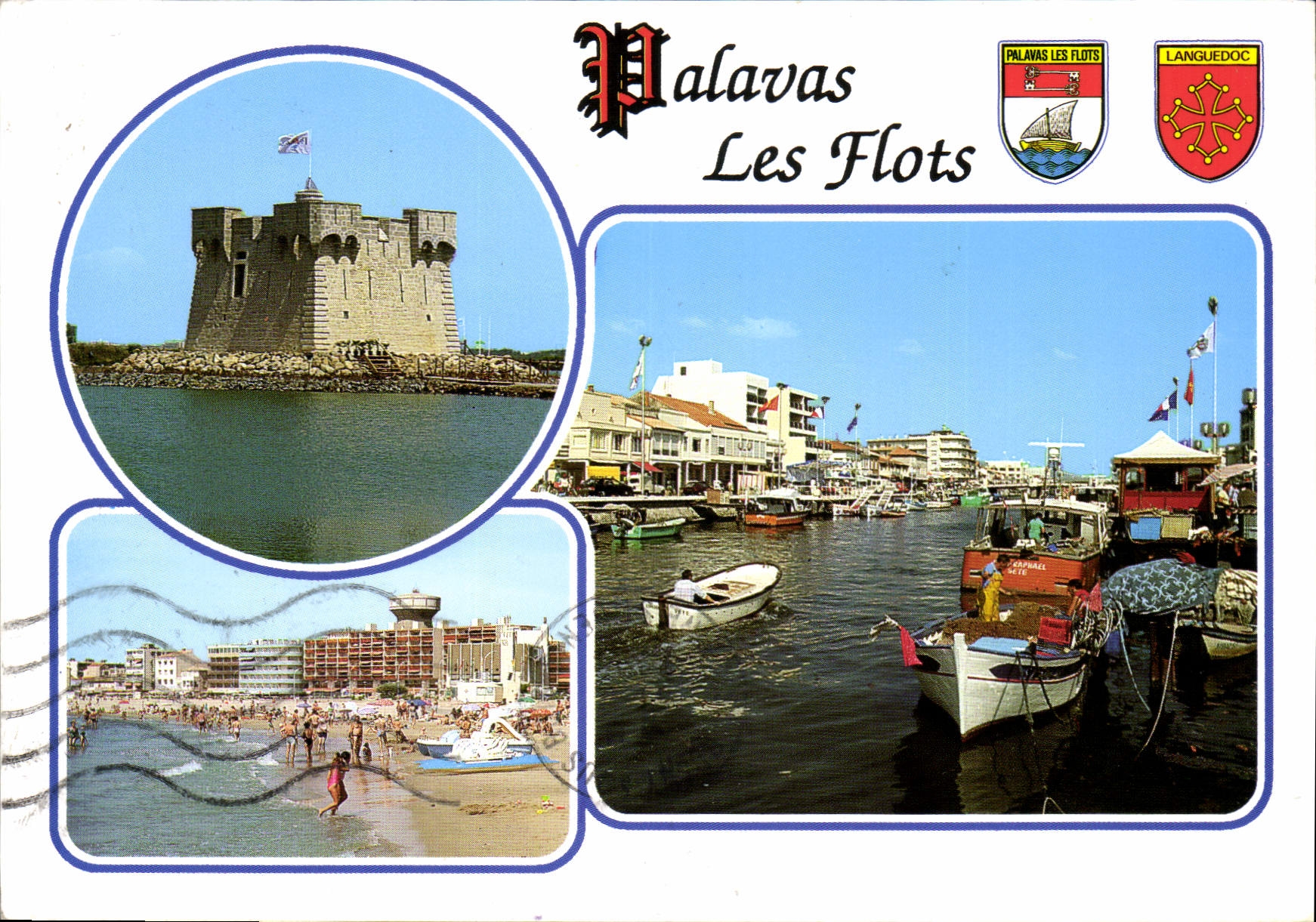 CPM Palavas les flots Herault Le canal la redoute de Ballestras la plage rive gauche 