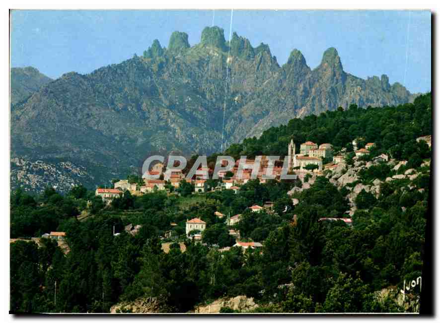 CPM La Corse oasis de Beaute Zonza Corse vue generale et aiguilles de Bavella 