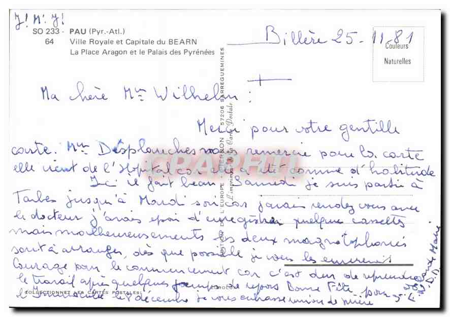 Place Aragon à Pau — Ville Royale et Capitale du Béarn — éditeur SO 233 — Achterkant