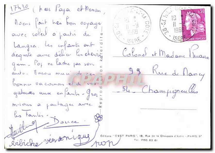 CPM Paris la Cite Notre Dame  — Verso