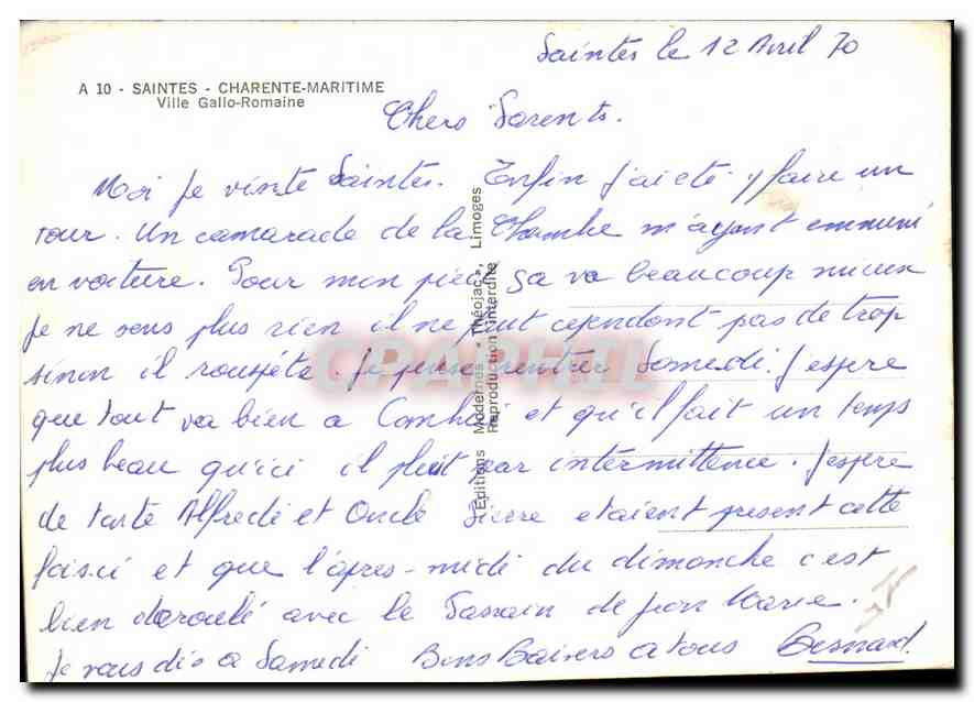 CPM Saintes Charente Maritime Ville Gallo Romaine  — Back