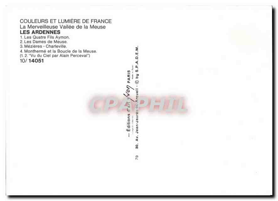 CPM Couleurs et Lumiere de France La Merveilleuse Vaillee de la Meuse Les Ardennes Les Quatre Fils A — Rückseite